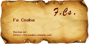 Fa Csaba névjegykártya