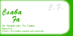 csaba fa business card